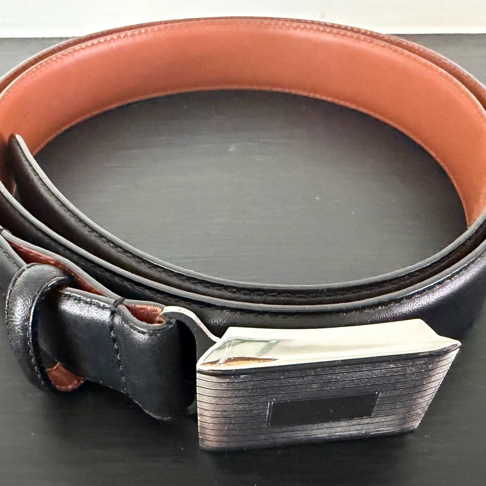 Ralph Lauren Polo Italian Leather Belt w/Chrome Buckle. Size 36-38. NWOT. - Picture 2 of 8